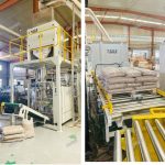 15 KG Дрвени пелети со тежина на полнење вреќи Линијата за палетизација е подготвена за испорака