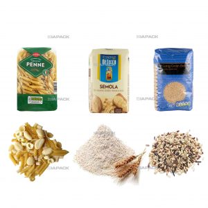 Автоматска амбалажа за етикетирање на полнење со рамно дно за житарки